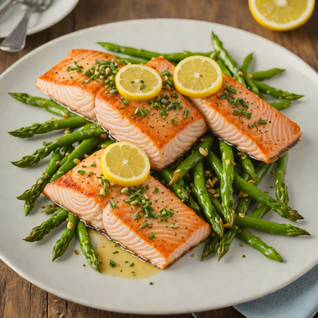 Pan-Seared Salmon with Lemon-Caper Butter and Garlic Green Beans