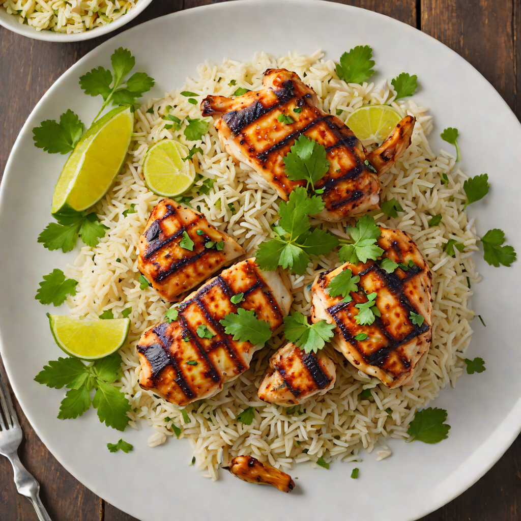Grilled Garlic-Lime Chicken with Cilantro Rice