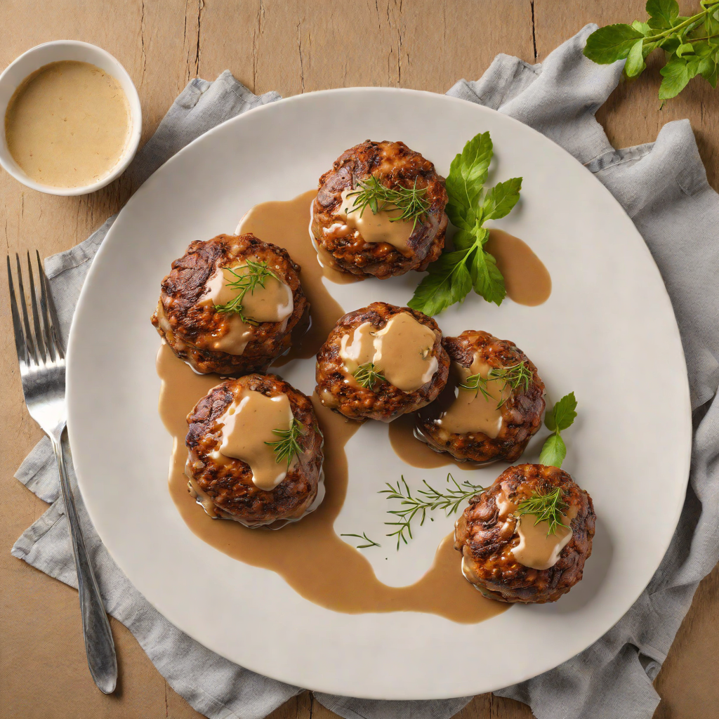 Pan-Fried Kangaroo Rissoles with Wattleseed Gravy