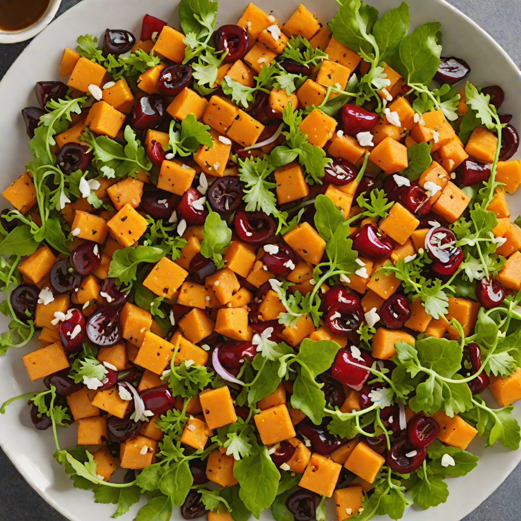 Michigan Cherry and Sweet Potato Salad with Maple Vinaigrette