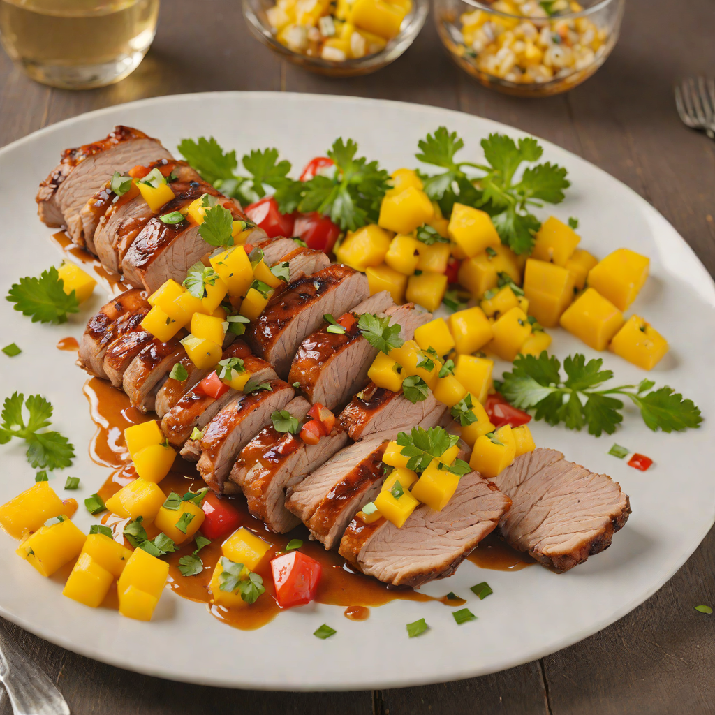 Caribbean Rum-Glazed Pork Tenderloin with Mango Salsa