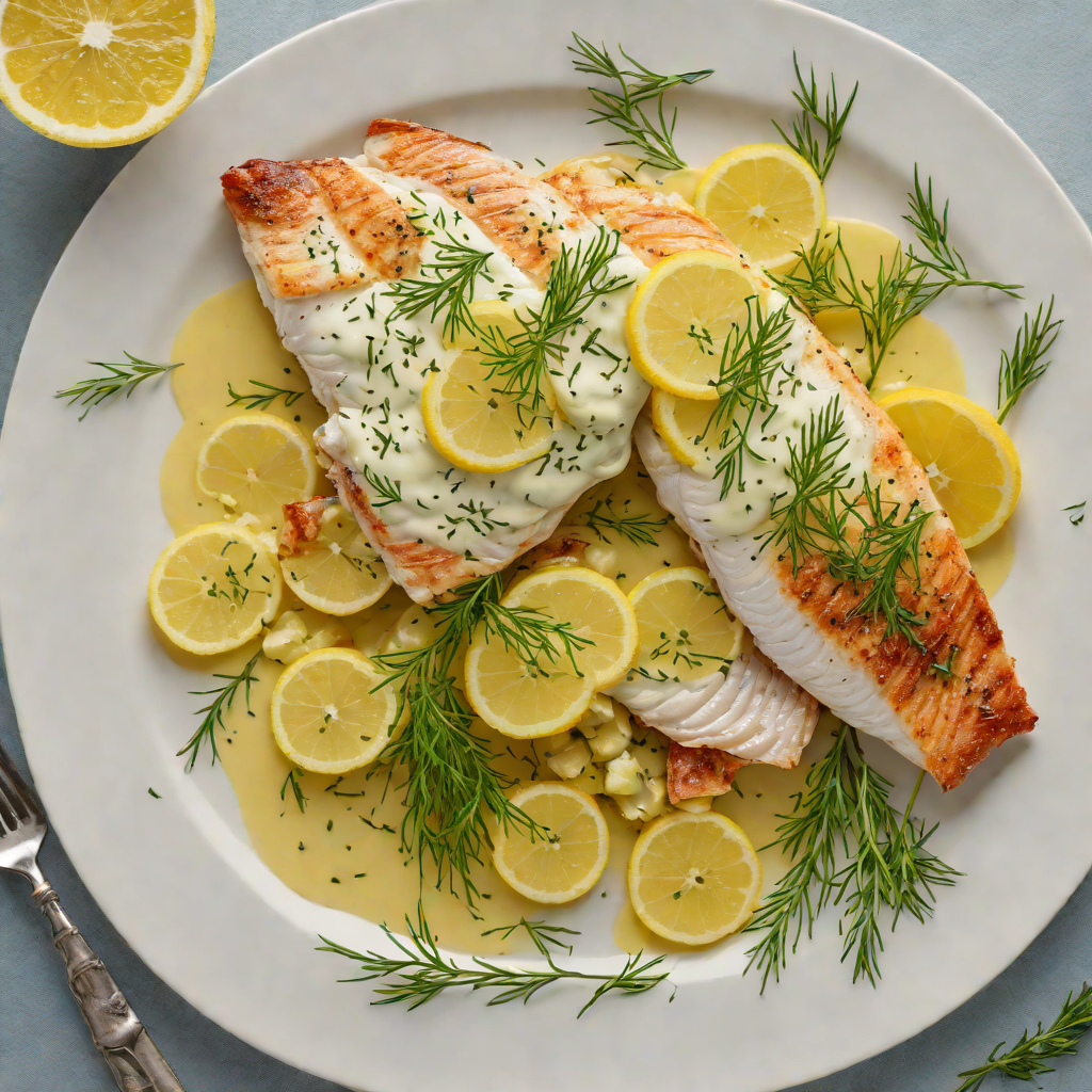 Great Lakes Whitefish with Lemon-Dill Butter Sauce