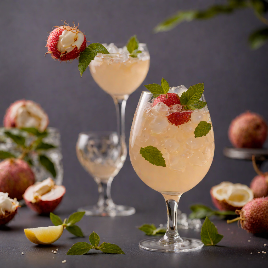 Shaken Lychee and Elderflower Spritz