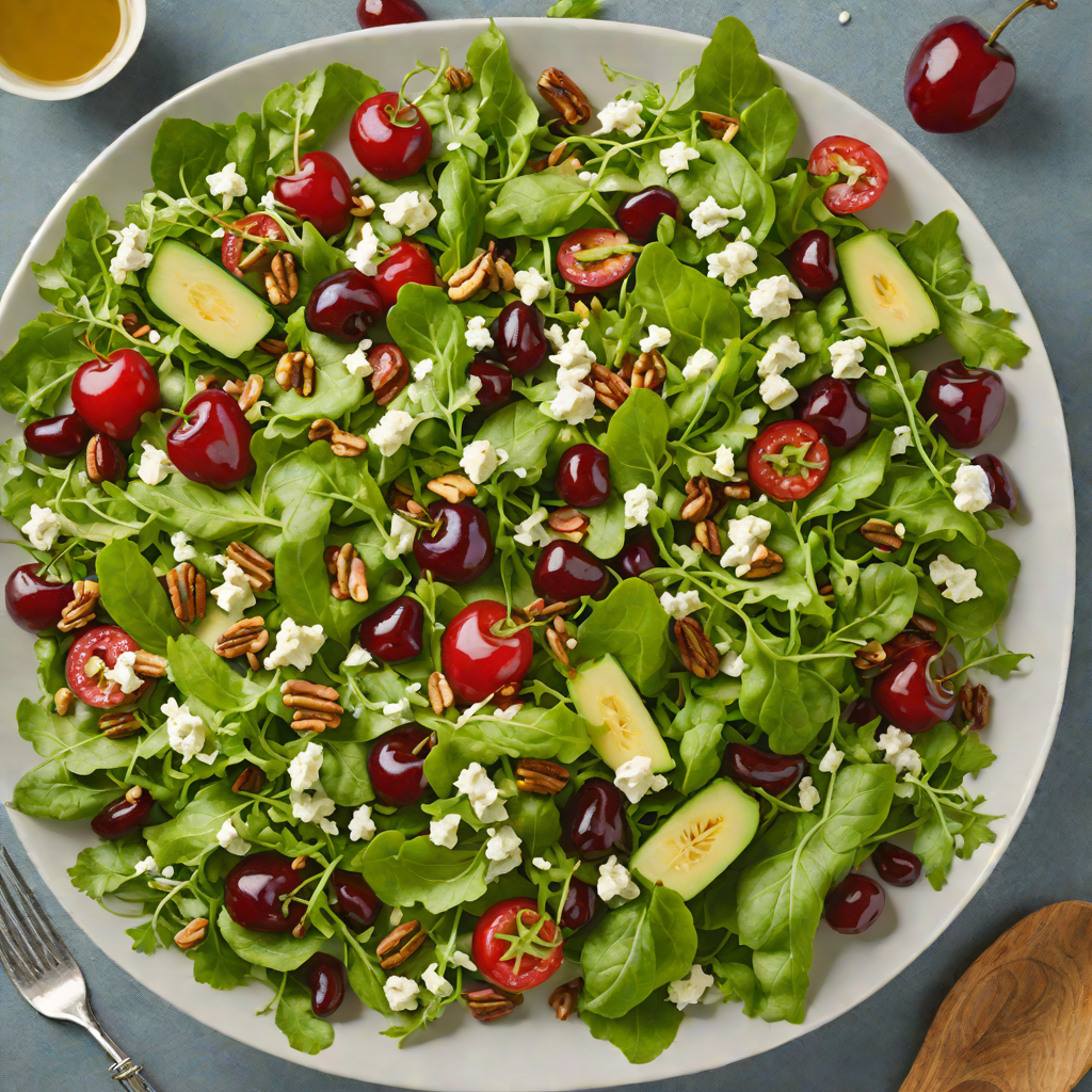Michigan Cherry and Blue Cheese Arugula Salad with Walnut Vinaigrette