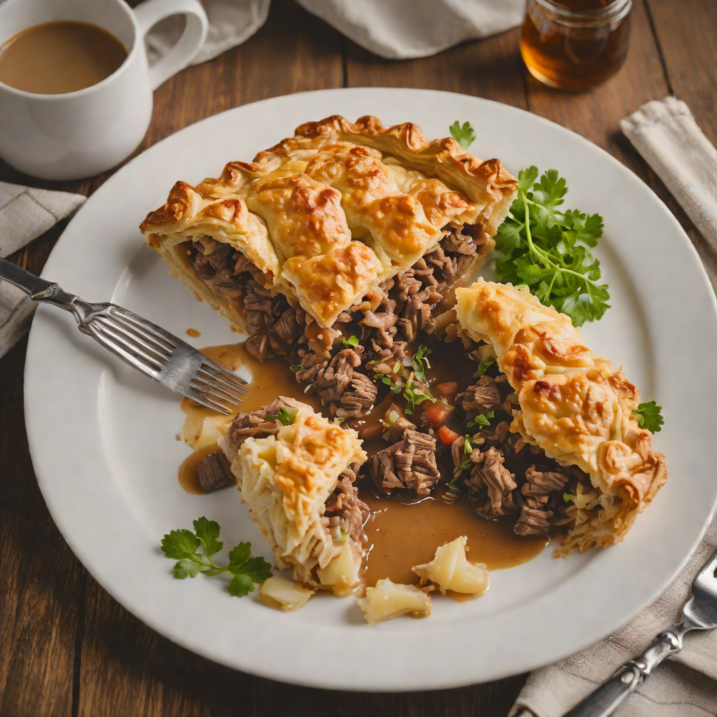 Slow-Cooked Beef Pie with Puff Pastry Top