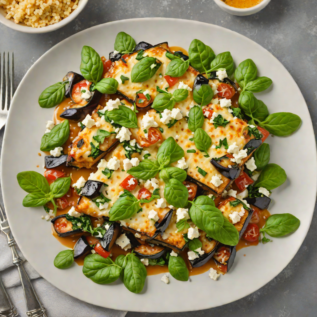 Eggplant and Feta Baked Casserole with Spinach
