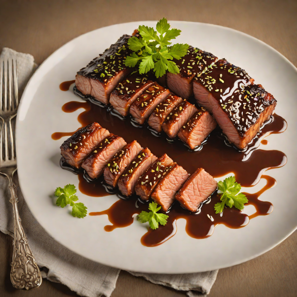 Molasses-Glazed Pork Belly with Spiced Rum Reduction