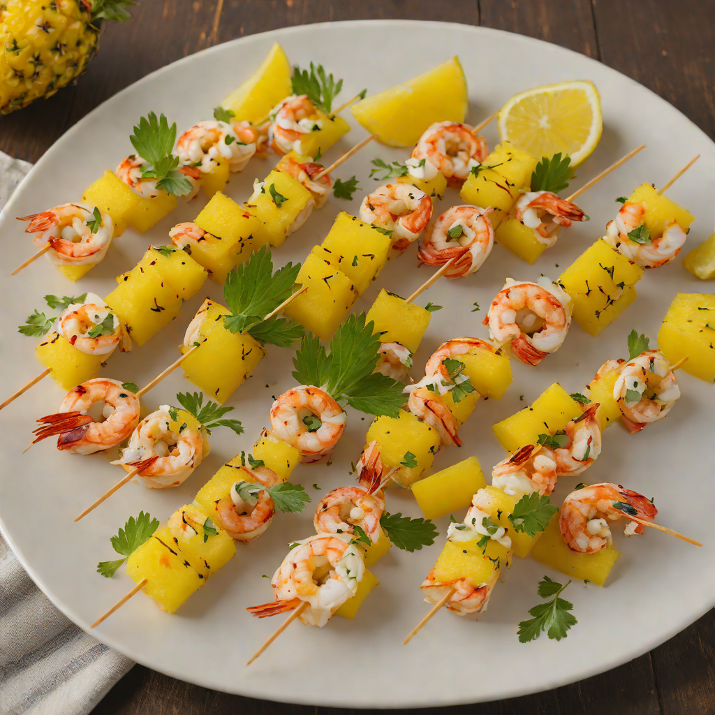 Rum-Infused Pineapple Shrimp Skewers