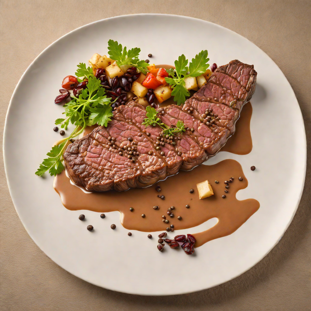 Pan-Seared Kangaroo Steak with Wattleseed Peppercorn Sauce
