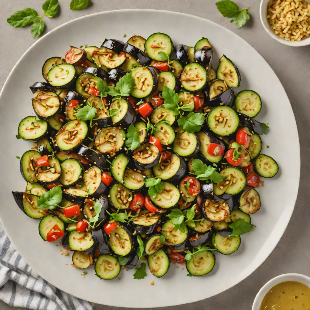 Eggplant and Zucchini Stir-Fry with Garlic Butter