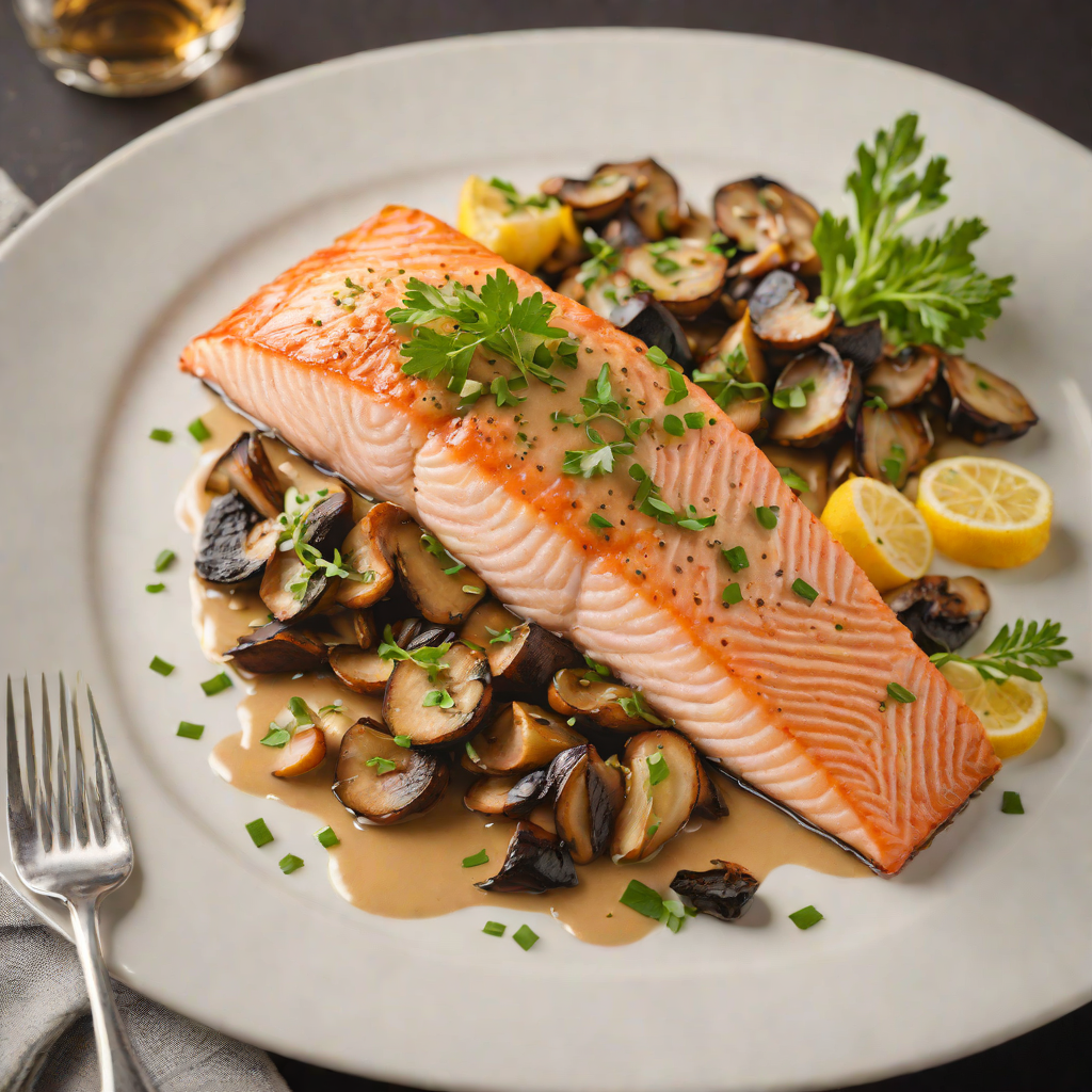 Pan-Seared Salmon with North Woods Mushroom Sauce