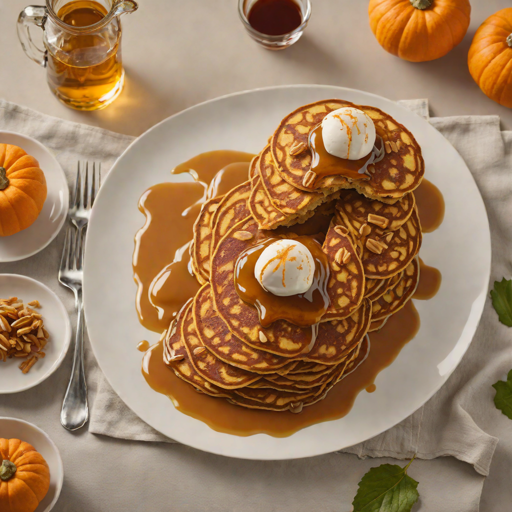 Spiced Pumpkin Pancakes with Maple Syrup