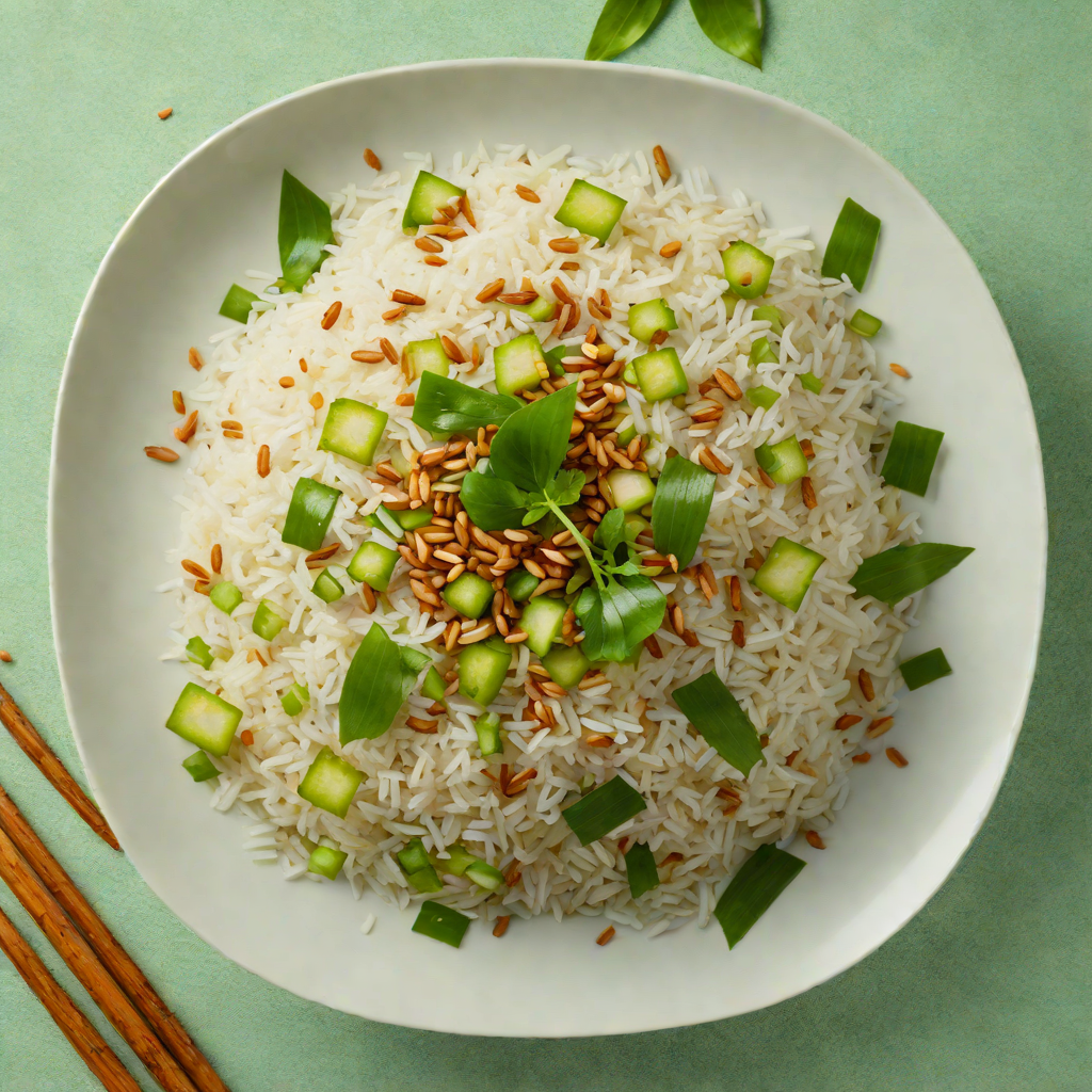 Pandan-Infused Coconut Rice with Toasted Sesame Seeds