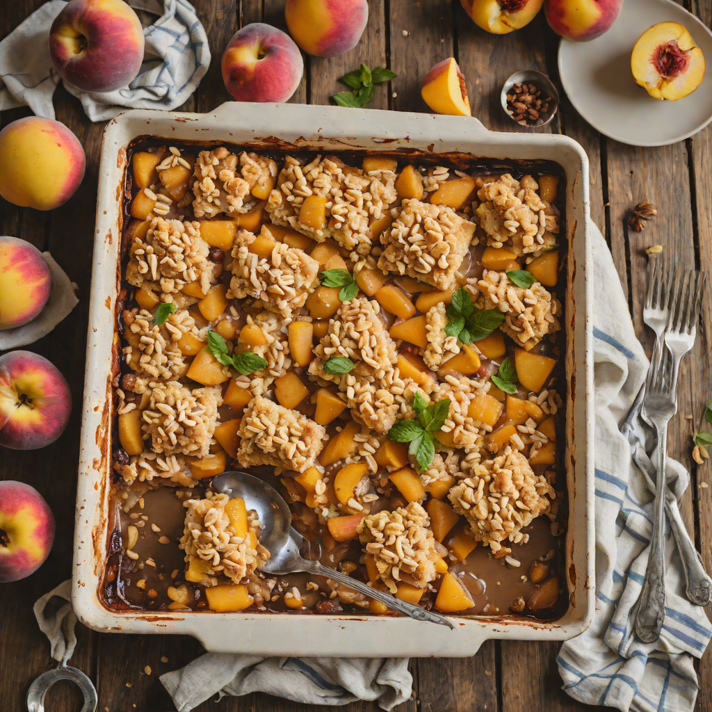 Rustic Sheet Pan Peach Cobbler with Biscuit Topping