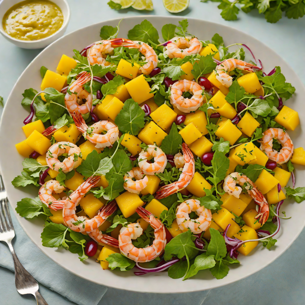 Spiced Prawn and Mango Salad with Finger Lime Dressing