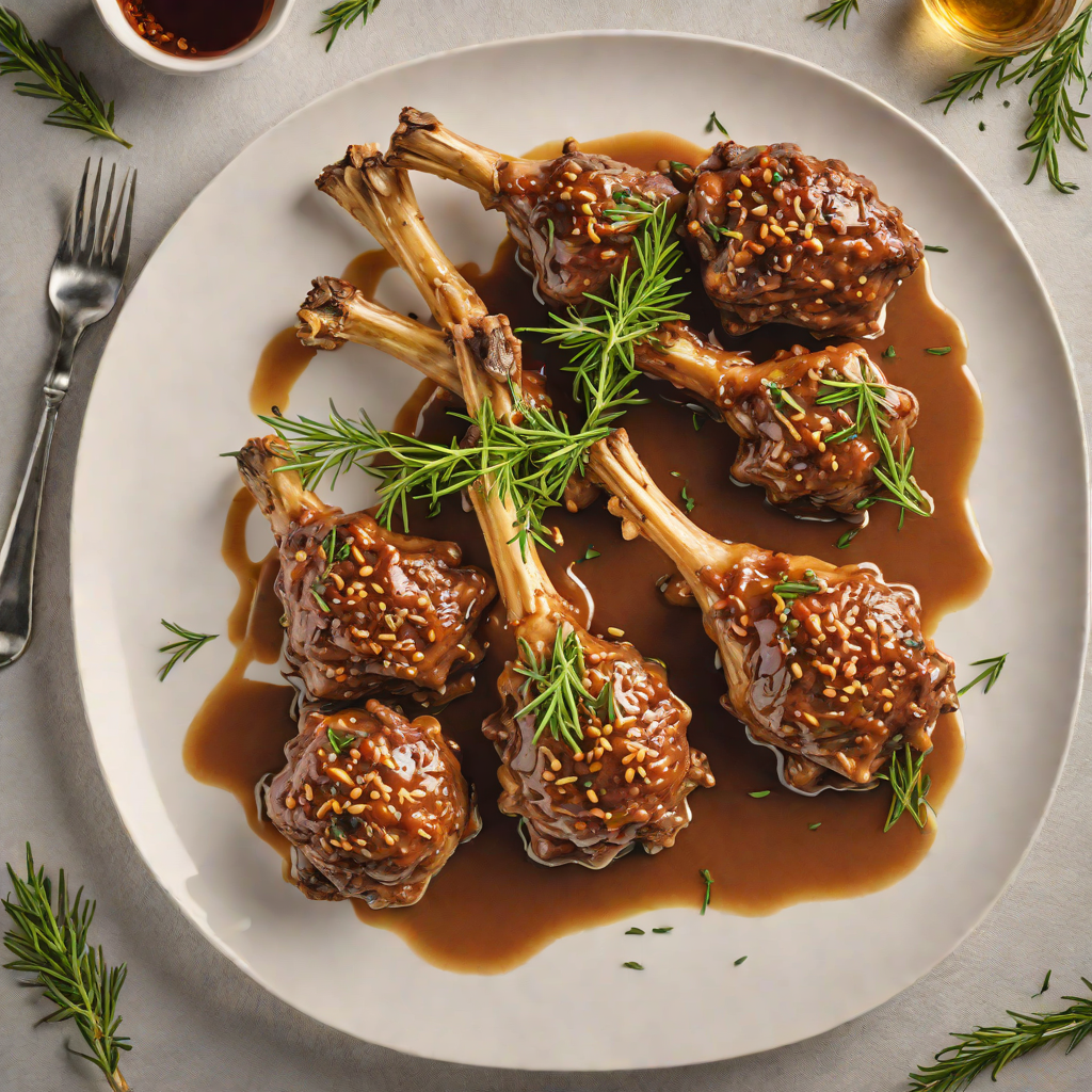 Slow-Cooked Lamb Shanks with Golden Syrup and Rosemary