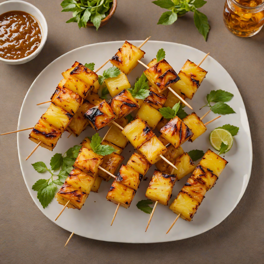Dark Rum-Glazed Grilled Pineapple Skewers