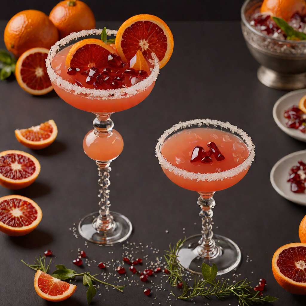 Tequila-Spiced Blood Orange Margarita with Smoked Salt Rim