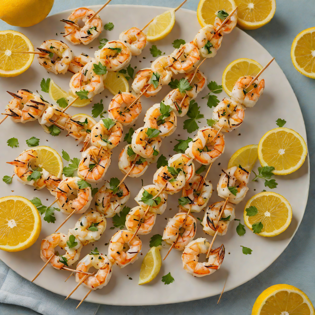 Grilled Citrus-Marinated Shrimp Skewers with Garlic