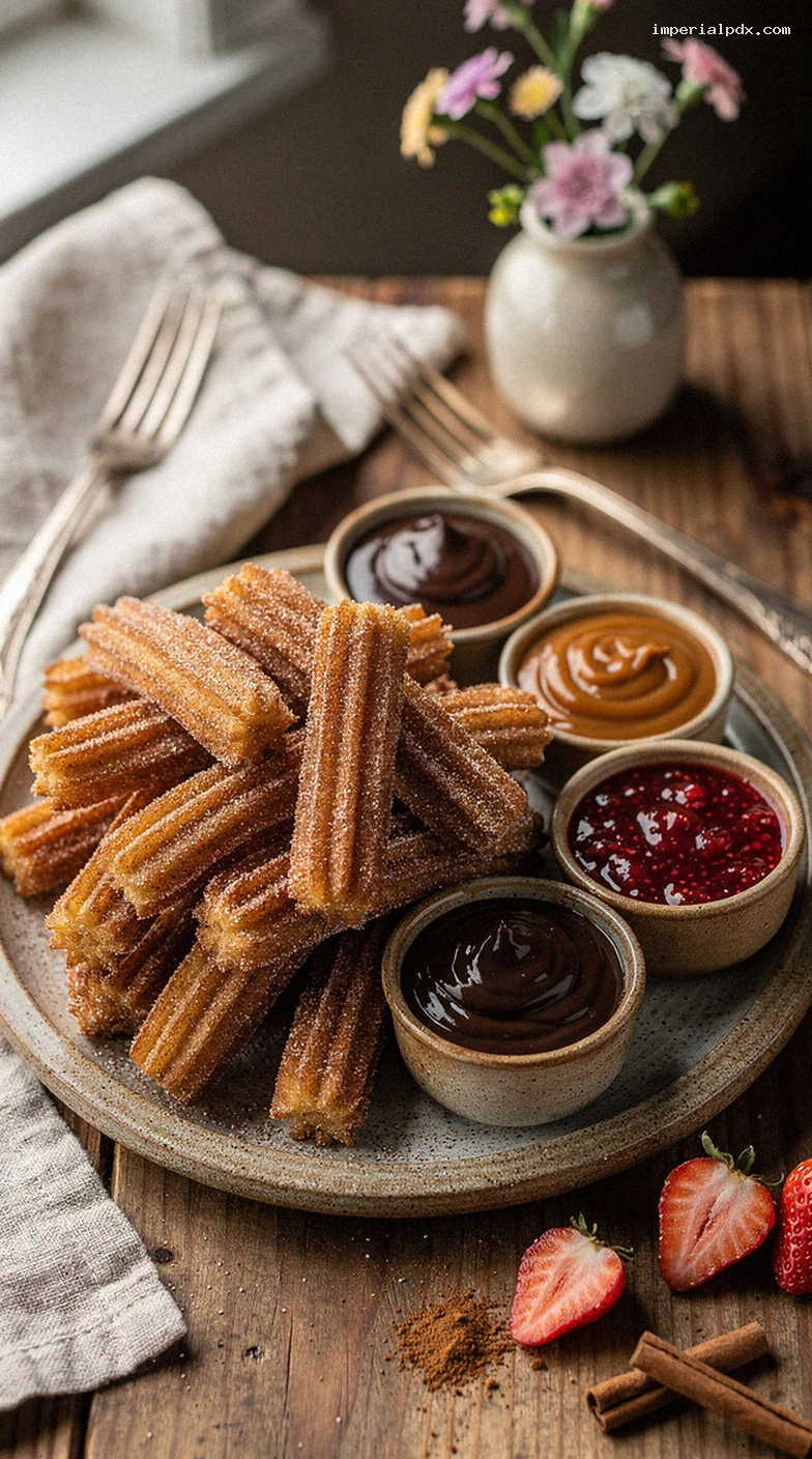 Churro-Inspired Cinnamon Sugar Doughnuts with Chocolate Drizzle