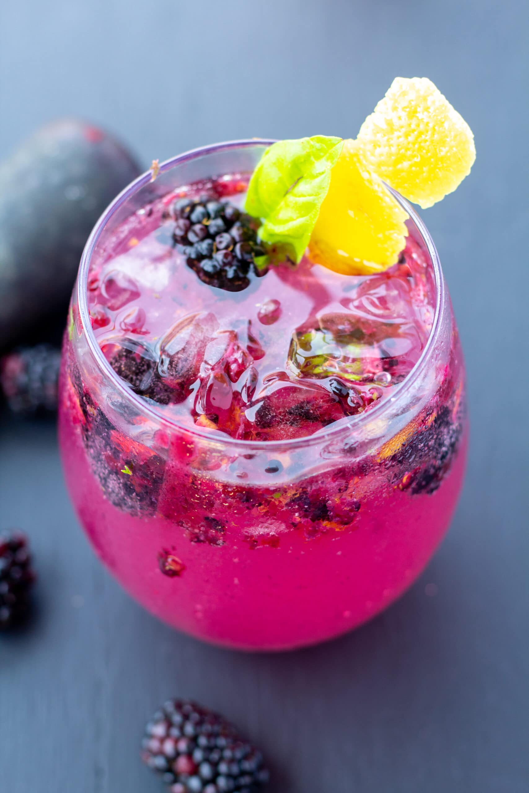 Citrus Blackberry Fizz with Basil