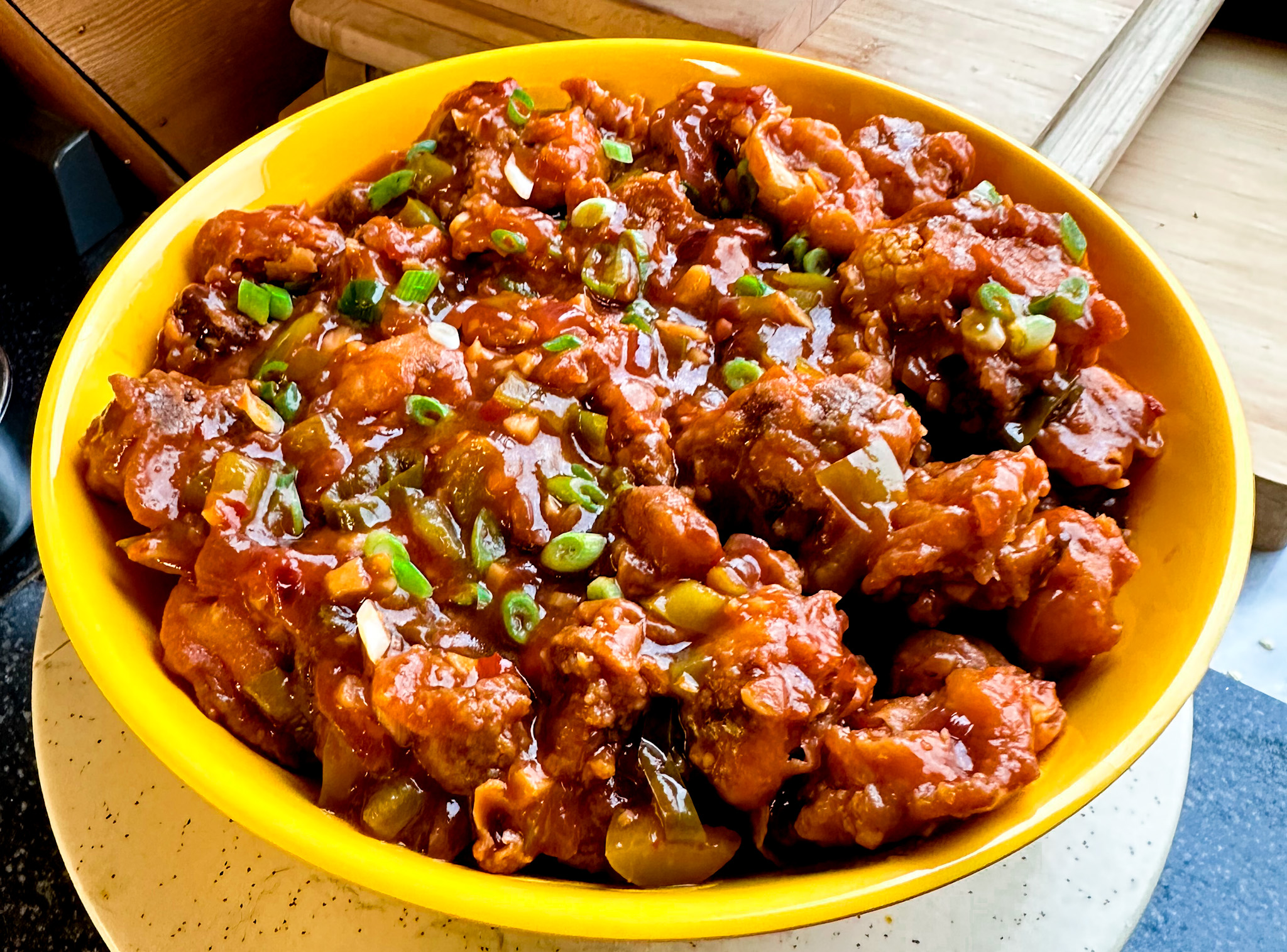 Crisped Gobi Manchurian with Garlic and Chili Sauce