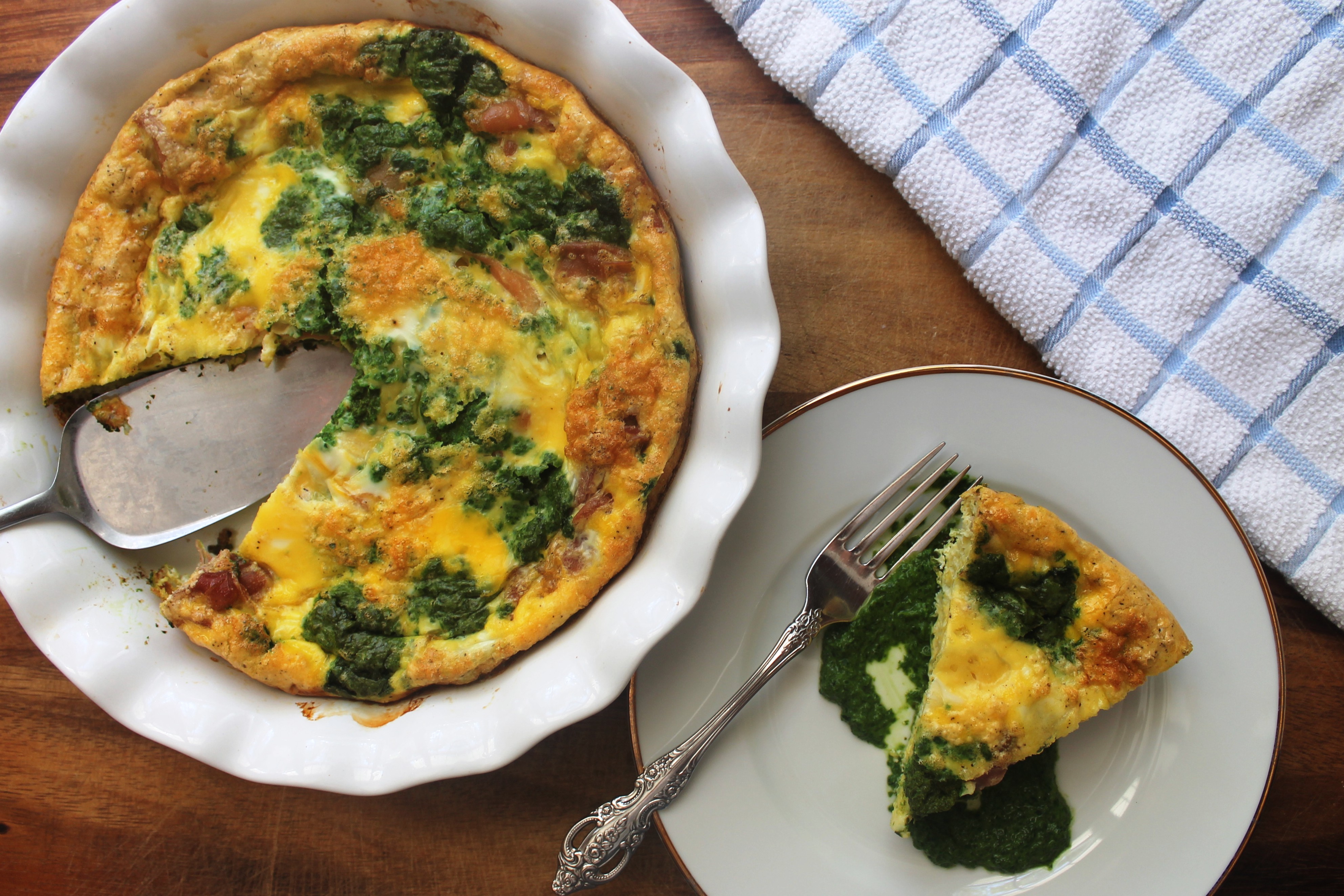 Green Eggs and Ham Frittata with Spinach and Ricotta