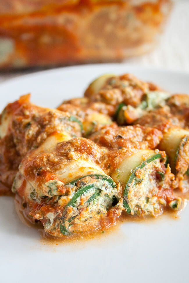 Zucchini Lasagna Roll-Ups with Ricotta and Basil