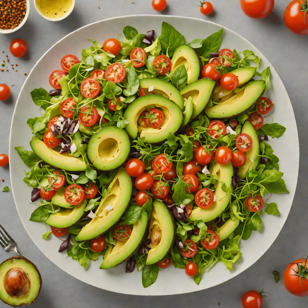 Ethereum-Inspired Layered Avocado and Tomato Salad