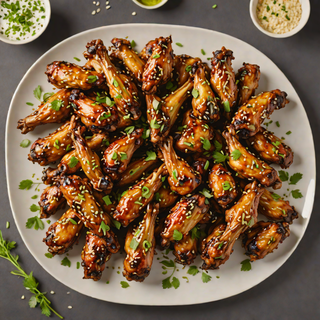 Soy-Garlic Chicken Wings with Toasted Sesame and Scallions