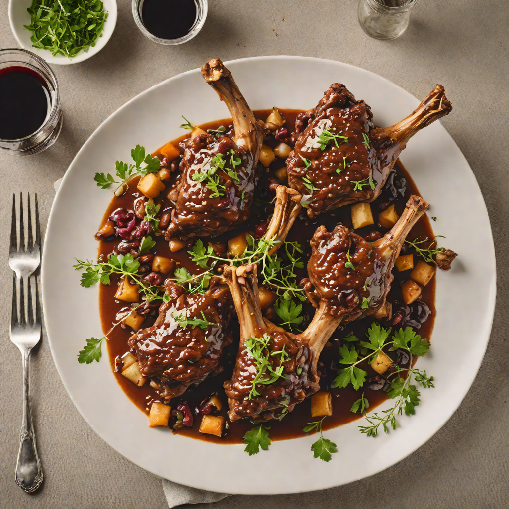 Slow-Cooked Lamb Shanks Braised with Wattleseed and Red Wine