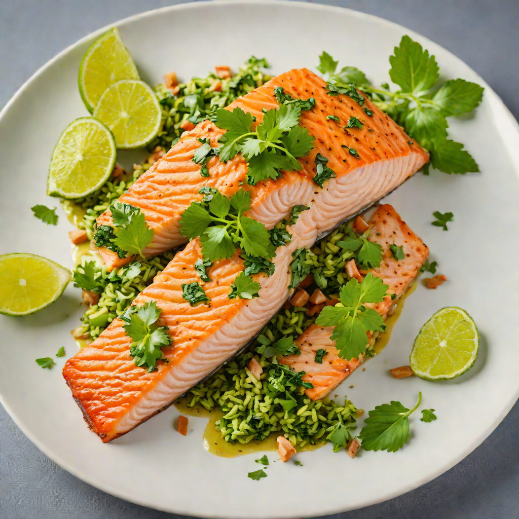 Pan-Seared Salmon with Cilantro-Lime Pesto