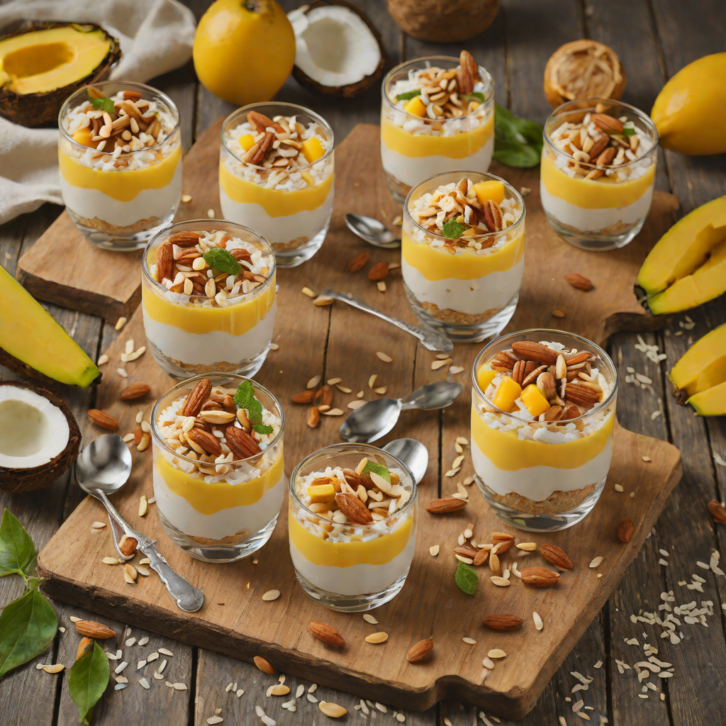 Mini Coconut Mango Parfaits with Toasted Almonds