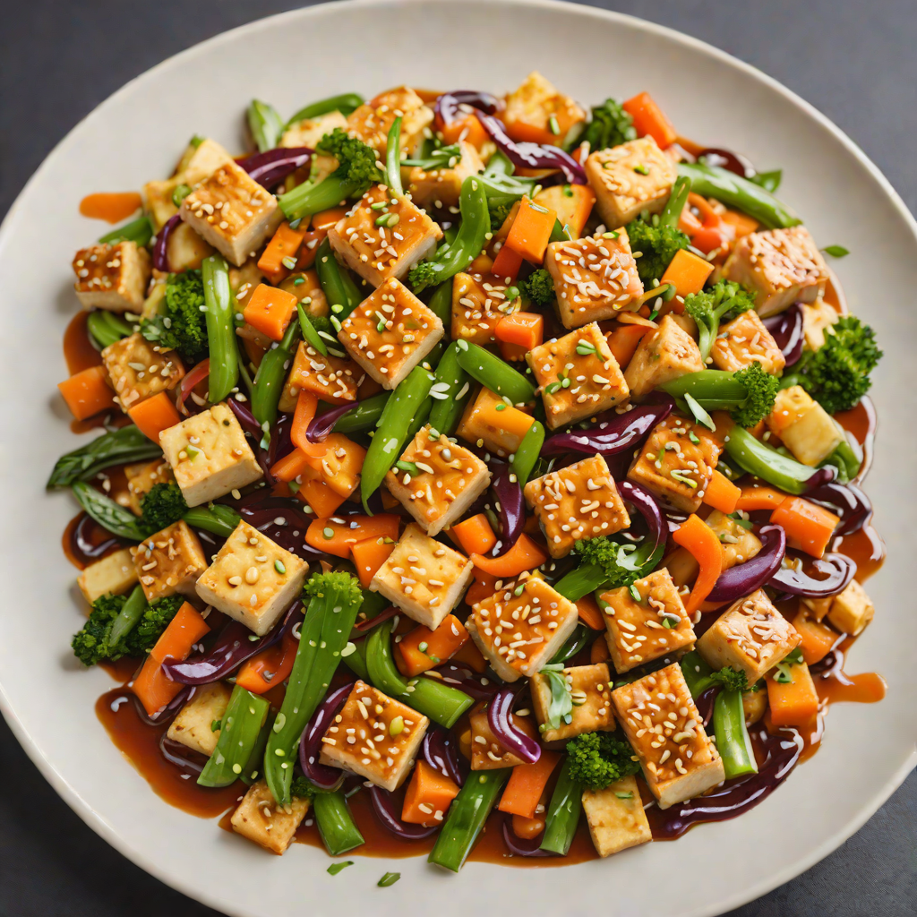 Stir-Fried Tofu with Mixed Vegetables and Ginger-Soy Glaze
