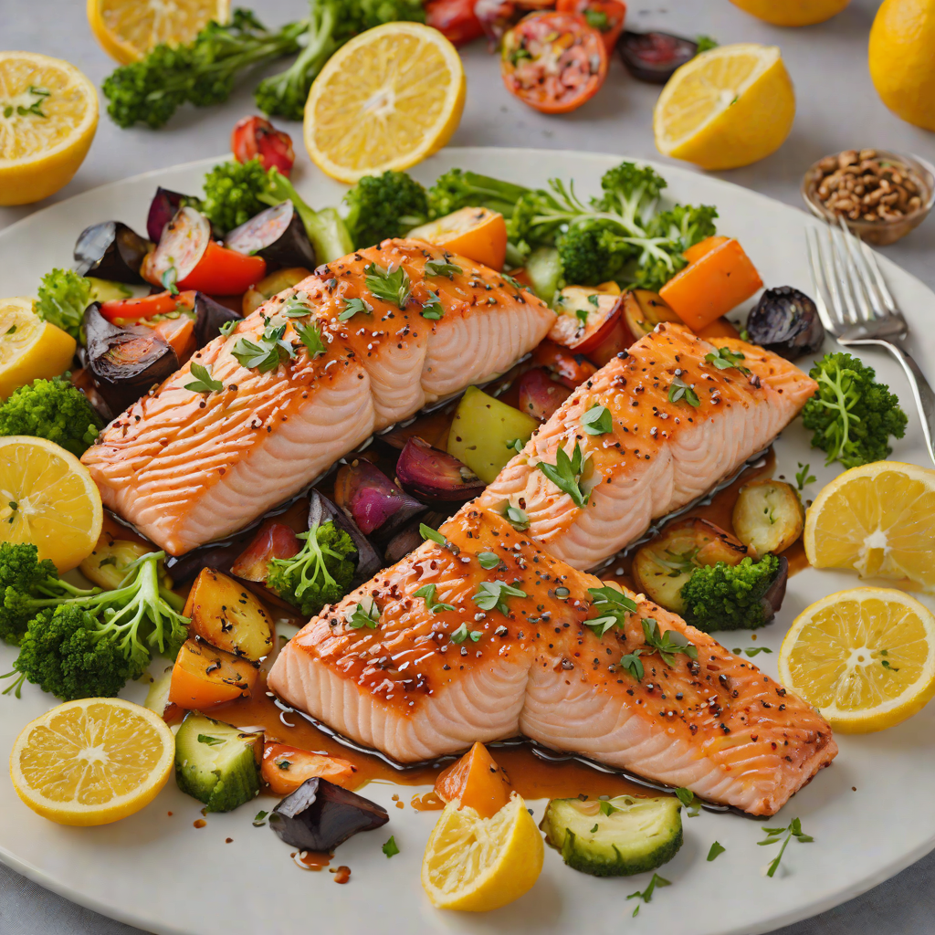 Sheet Pan Citrus-Honey Glazed Salmon with Roasted Veggies