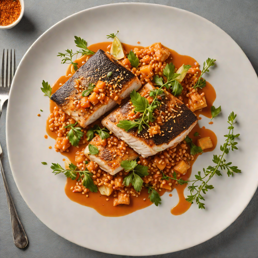 Pan-Seared Sea Bass with Spanish Romesco Sauce