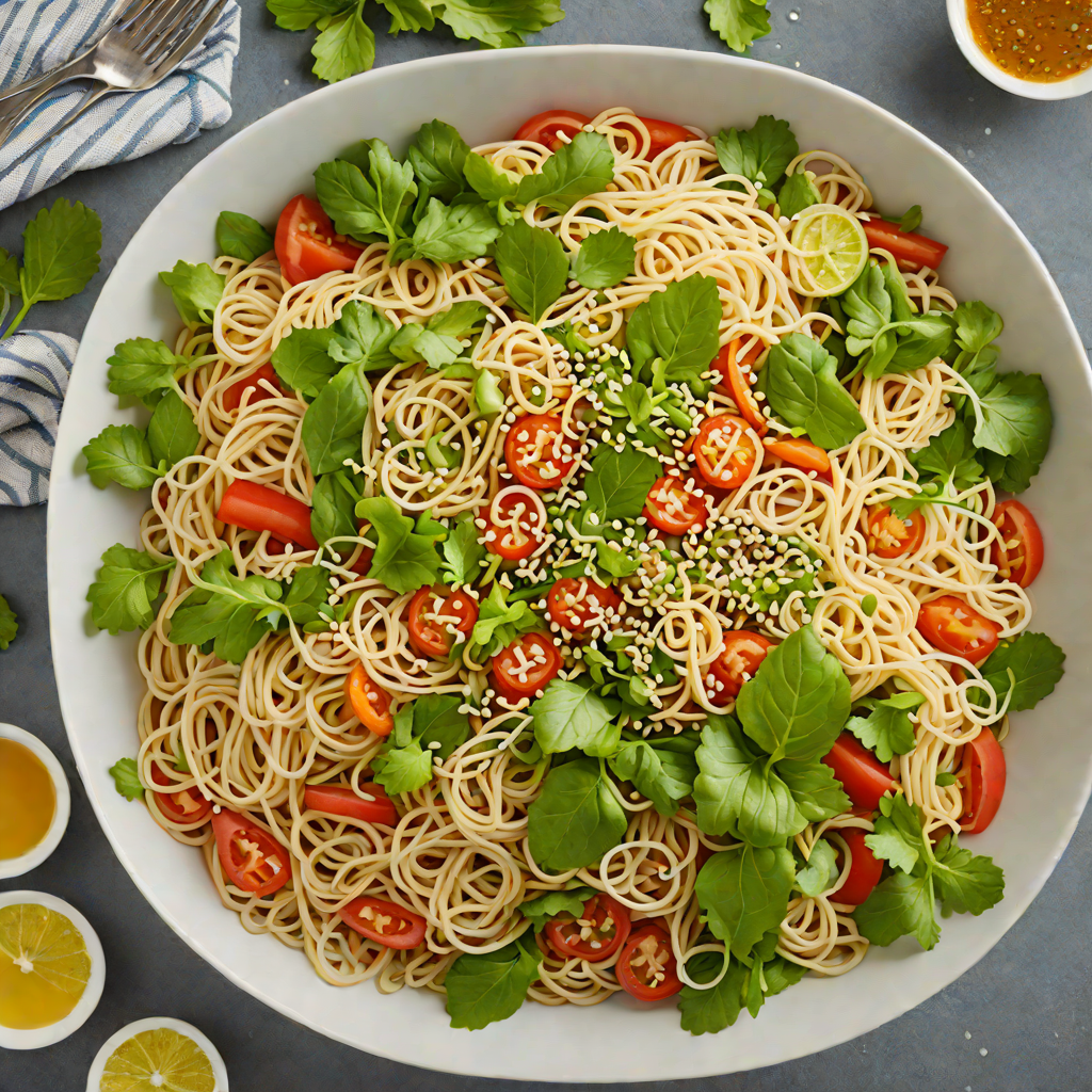 Chilled Asian Noodle Salad with Sesame-Ginger Dressing