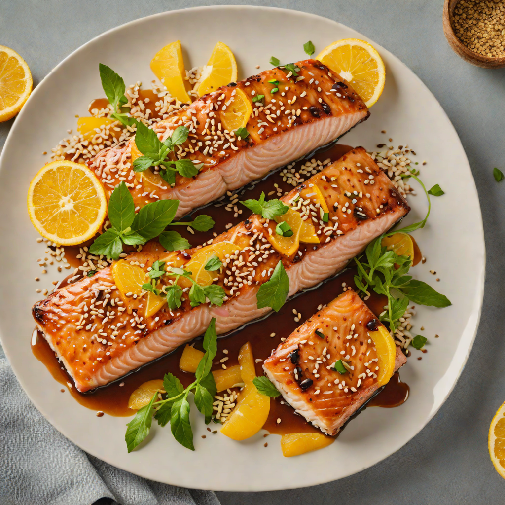 Pan-Fried Salmon with Citrus Soy Glaze and Sesame Seeds