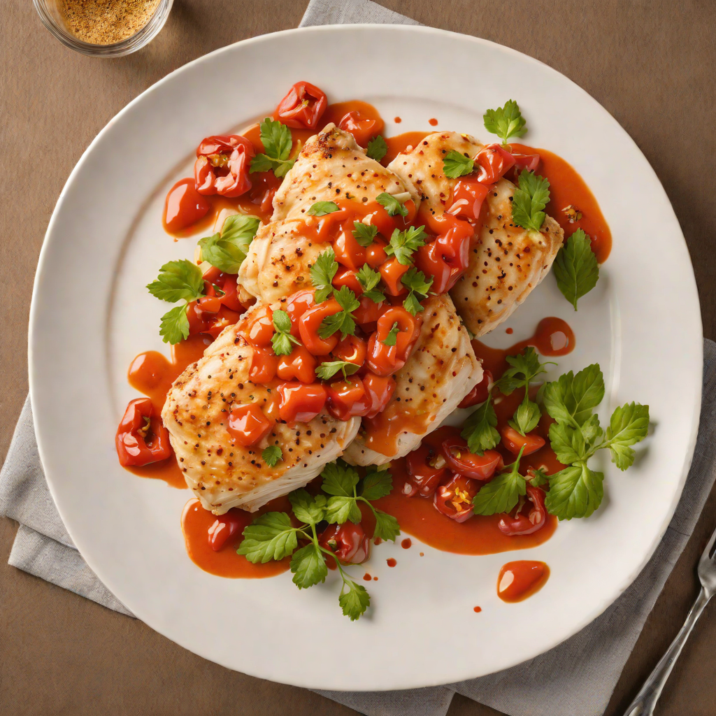 Pan-Seared Chicken with Hidden Roasted Red Pepper Sauce