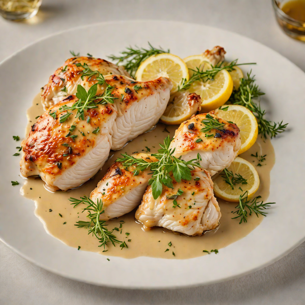 Pan-Seared Chicken with Thyme and Garlic Lemon Sauce