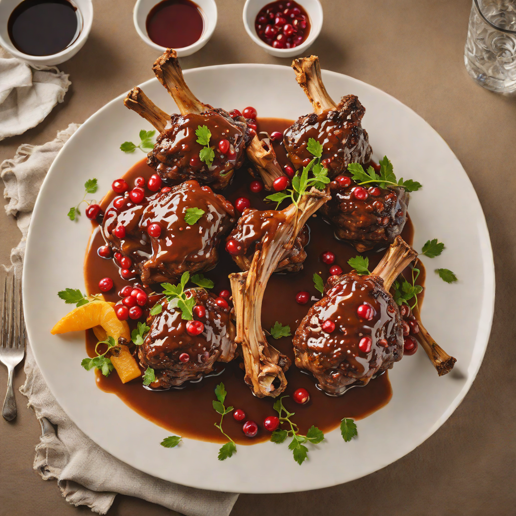 Slow-Cooked Lamb Shanks with Desert Pepperberry Glaze