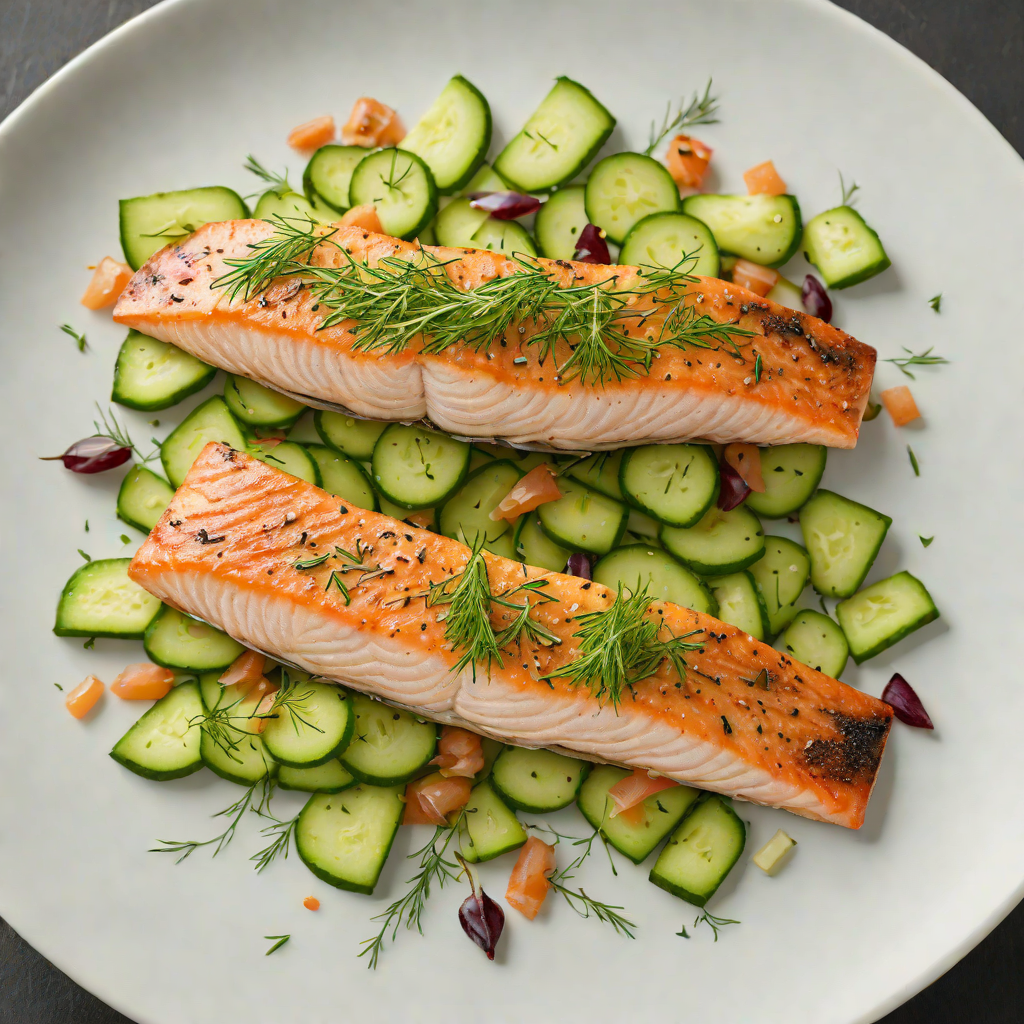 Pan-Seared Arctic Char with Nordic Dill-Cucumber Salad