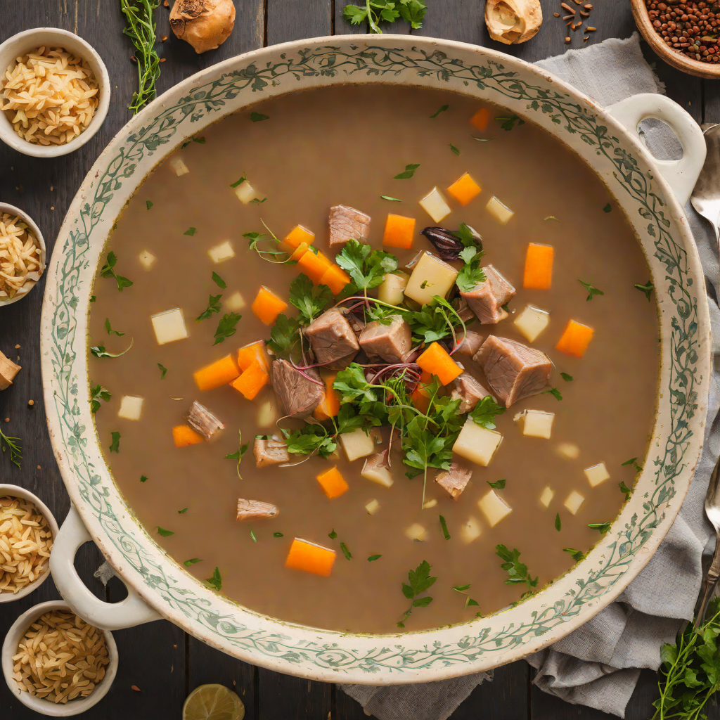 Slow-Simmered Pasture-Raised Bone Broth Soup with Root Vegetables
