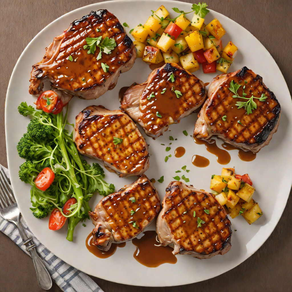 Grilled Mustard and Brown Sugar Glazed Pork Chops