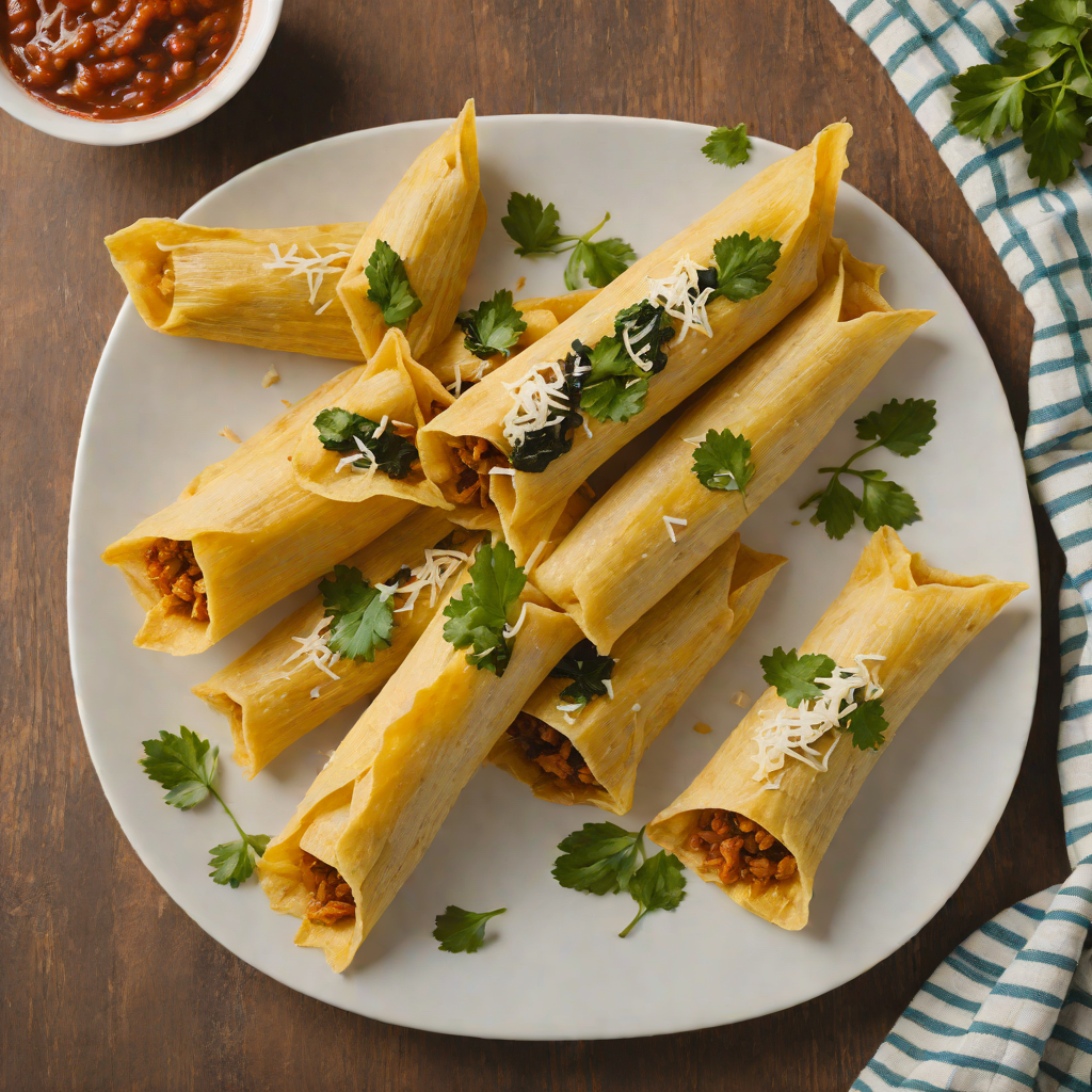 Homemade Masa Dough Tamales with Roasted Poblano and Cheese
