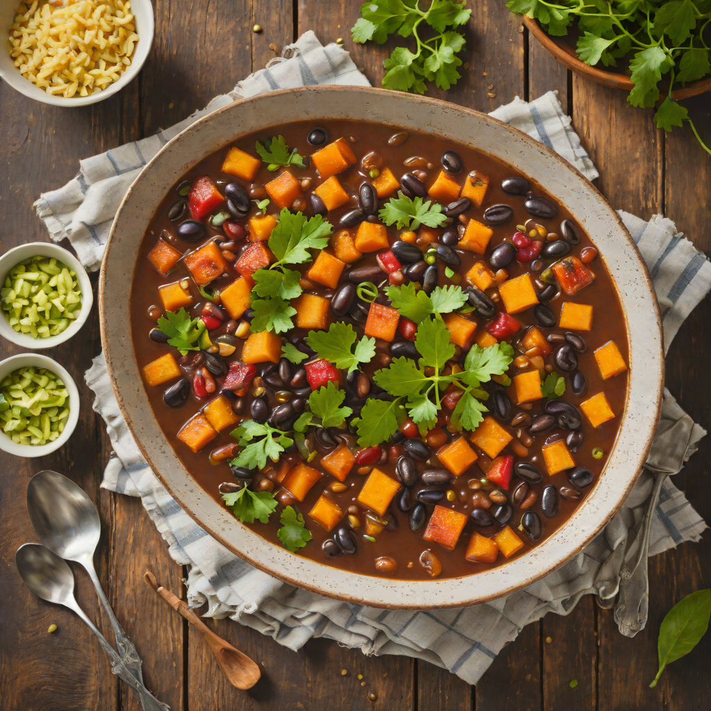 Tropical Caribbean Sweet Potato and Black Bean Stew