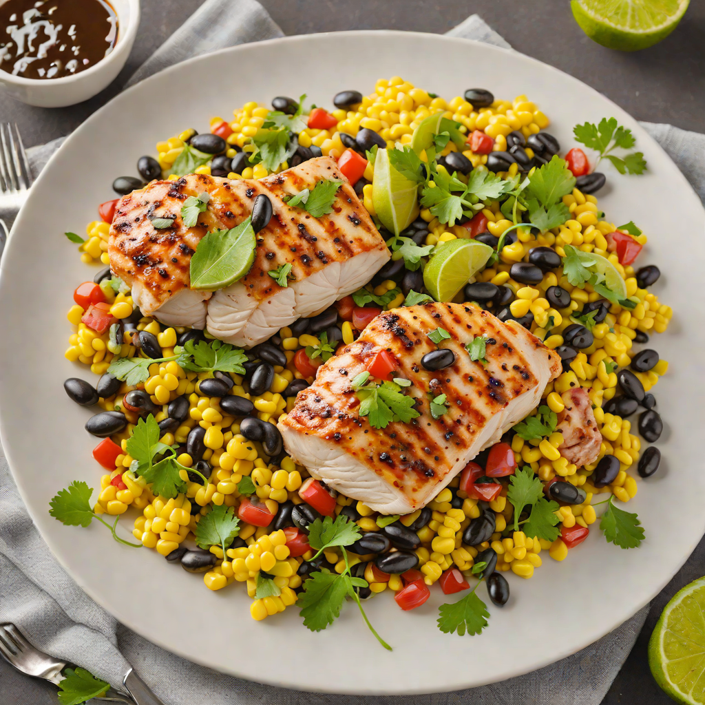 Sautéed Garlic Lime Chicken with Black Beans and Corn