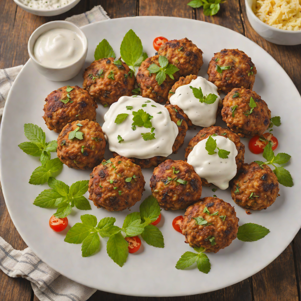 Pan-Fried Lamb Rissoles with Mint Yogurt Sauce