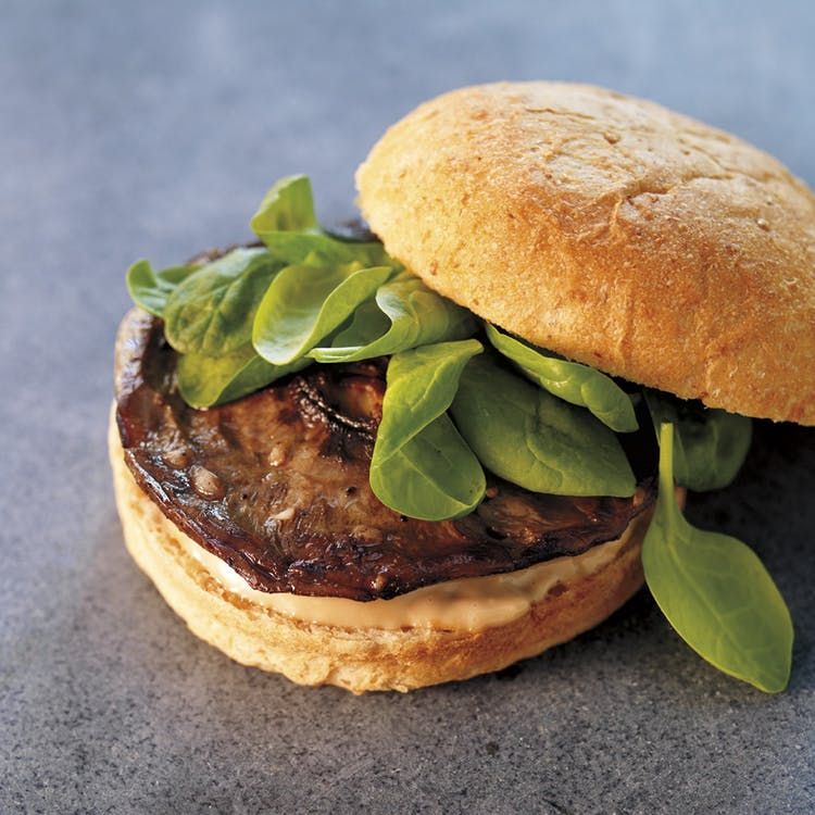 Balsamic-Glazed Portobello Mushroom Sandwiches with Arugula