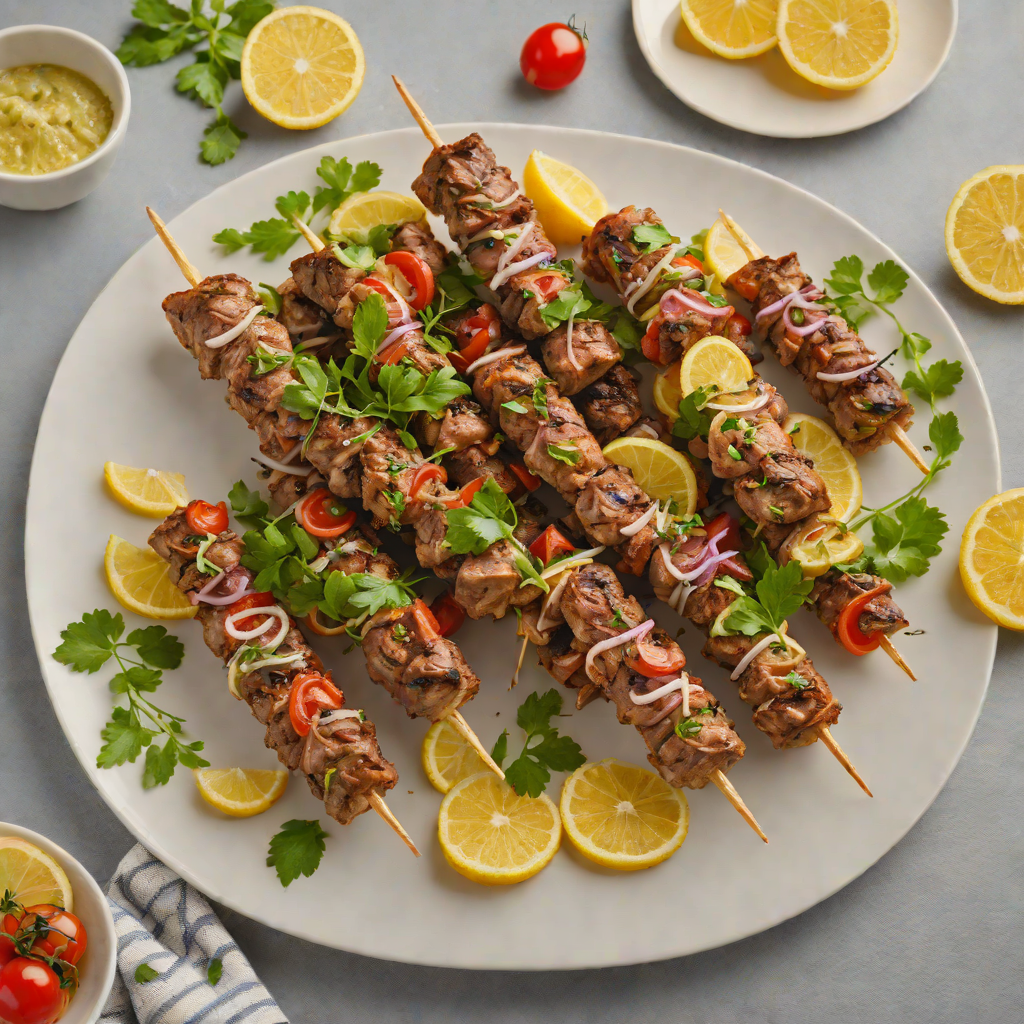 Oven-Baked Lamb Souvlaki with Lemon and Oregano